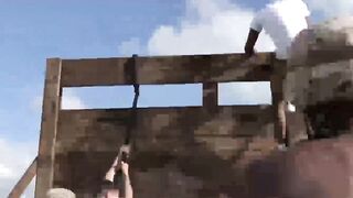 Group Sex Outdoor Orgy with Muscular Soldiers