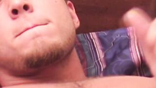 Hunk's Solo Jack Off - Close-Up View Of His Big Load