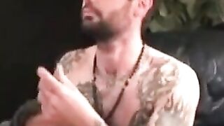 Ink-Stained Hunk Jerking Off & Shooting A Massive Load