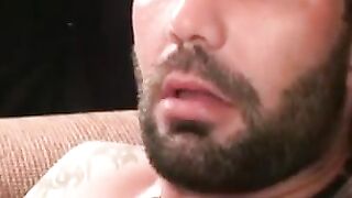 Ink-Stained Hunk Jerking Off & Shooting A Massive Load