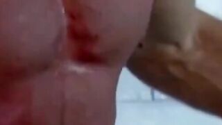 Muscle Hunk's Bondage Session - Whipped Hardcore Anal Play & Deepthroat Blowjob