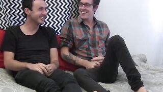 Two Straight Guys Share A Chick's Ass In Threesome Action