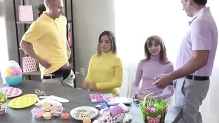 Nasty Girls - Double Blowjob with Facial Finish on Hot Brunette Babes