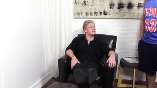Blonde Babe Licks And Sucks Old Man's Toes in Detail - POV Foot Fetish