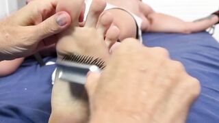 Foot Domination - Kinky Mistress Torments Her Slave With Feet And Toe Sucking