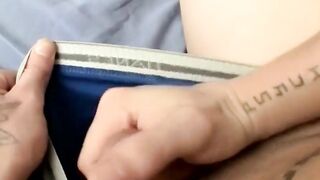 Straight Punk Thug Masturabtes And Shoots A Huge Load