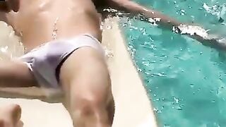 Unfiltered Poolside Strokes - Uncensored Gay Porn Duo