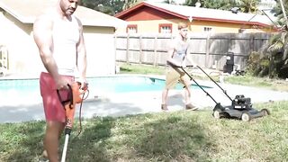 Step-Dad's Hot Body Gets Creamped By His StepSon Outdoors