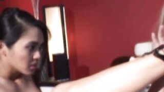 FemDom Latex Suit Mistress Fingers Submissive Dykes Ass - Domination Training Session