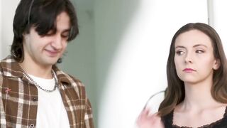 Hairy Pussy Surprise - Step-Sister's Older Brother Catches Her Masturbating