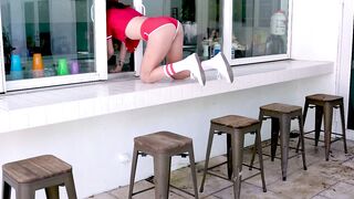 Petite Hottie Natalie Brook's Small Panties Can Only Hold So Much Big Dick