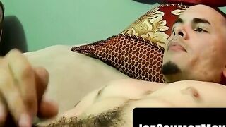 Amature Guy Jerking Off On Bed With Big Load Blasting Chest