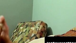 Amature Guy Jerking Off On Bed With Big Load Blasting Chest