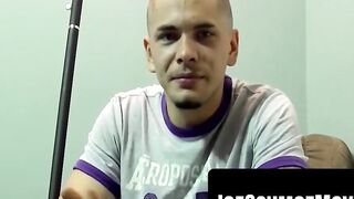 Amature Guy Jerking Off On Bed With Big Load Blasting Chest