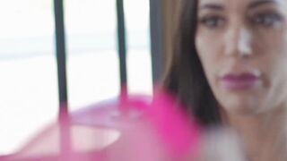 Petite Teen's Pigtails Grinding On A Hot Cougar In Lingerie - Older Woman Fucks women