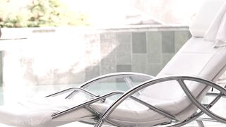 Naughty Pool-Side Blonde Babe Gets Her Pussy Plowed By A Huge Dick