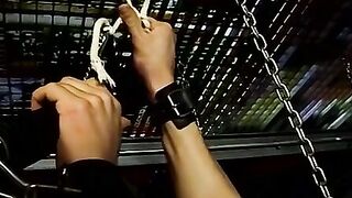 Bondage Babe's Ass Spanked Red By Friend In Rough Bondage Play