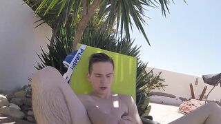 Amateur Pool Party Jerk-Off Session with Hot Blonde Babe