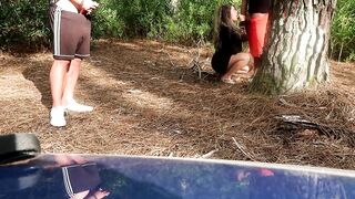 Real FIANCE getting a FACIAL from a STRANGER into OUTDOORS CUCKOLDING VIDEO