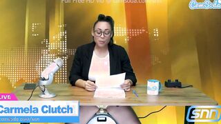 sexy Hispanic news anchor masturbation on air