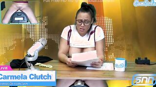 sexy Hispanic news anchor masturbation on air