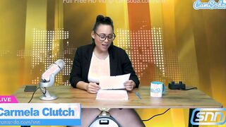 sexy Hispanic news anchor masturbation on air