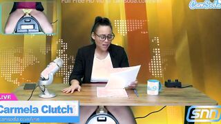 sexy Hispanic news anchor masturbation on air