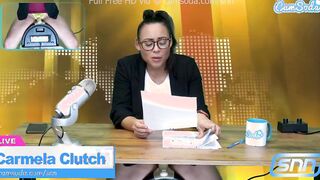 sexy Hispanic news anchor masturbation on air