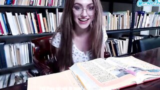 19 Year Old College Skank masturbates inside outdoors library