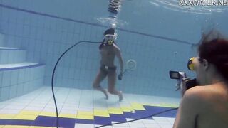 Hottest underwater chicks Adeline Gauthier is casting