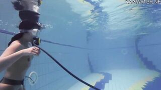 Hottest underwater chicks Adeline Gauthier is casting
