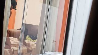 I spy on my friends from my room (work trip). I can't believe my friend is cheating on her hubby.