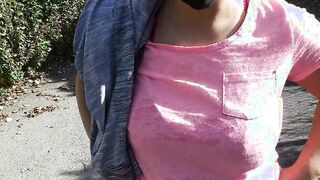 (Risky Outdoor) Bae +19 yo bimbos Blows my Cock on the street