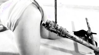 Slave Training: Fetish, anal hook, ball gag, and magic wand