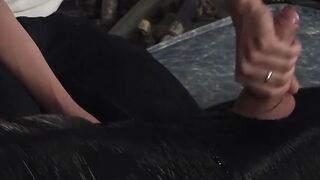 Dominatrix Hand Job - BDSM Slave Gets Spanked And Fucked By His Mistress