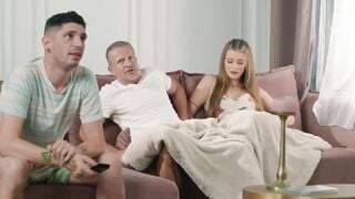 Cheating Step-Daughter Fucked By Dad While Boyfriend Is Away - Older Man Creampie