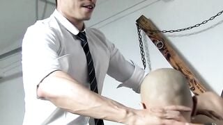 Bondage Dungeon - Threesome with Older Man, Young Studs & Muscle Hunk