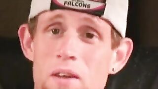 Men's Room Solo Jack Off Session with Big Load