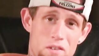 Men's Room Solo Jack Off Session with Big Load
