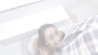 Ebony Teen Slut Sarah Lace Gets Her Petite Body Covered In Hot Creampies