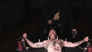 Bald Dominant Gunner Stones Submissive Slave Training - Extreme Bondage & Fisting