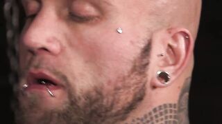 Bald Dominant Gunner Stones Submissive Slave Training - Extreme Bondage & Fisting