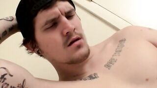 Straight-Guys_Hairy\_SmallDick - Solo Hunk Wanks & Blasts Load on Chest