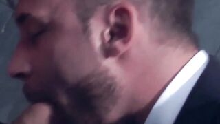 Businessmen Raw Rimjob Threesome with Hunk Logan Moore