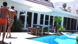 HOT & SWEATY OUTDOOR POOL JACKOFF WITH ISAAC PARKER AND EVAN KNOXX
