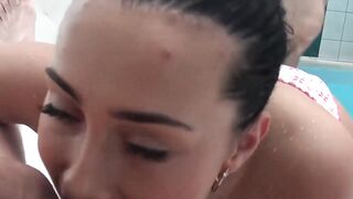 Anna Rose's Pool Side Sex Adventure - Hot Blonde Babe Fucks Another Man