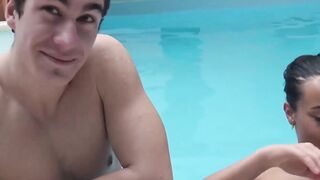 Anna Rose's Pool Side Sex Adventure - Hot Blonde Babe Fucks Another Man