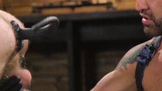 Dominatrix Mistress Dominates Submissive Slave Boy in BDSM Dungeon