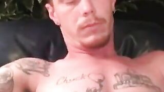 Rugged Stud MasturbaTES And Covers Himself In Hot Load