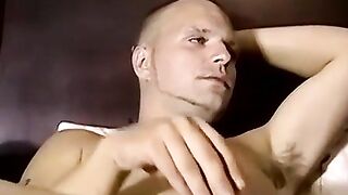 Sweaty Jerk-Off Session - Big Load on Towel by Pornstar Scotty Zee